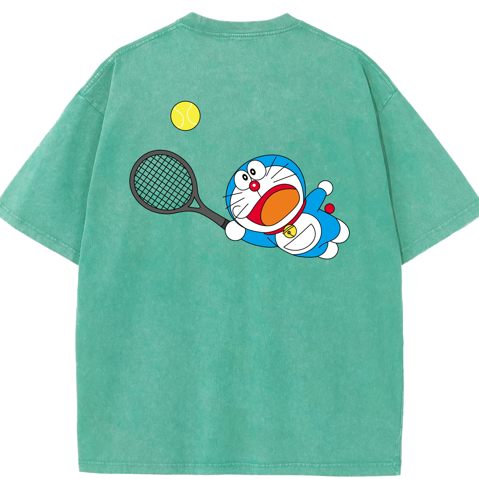 （画像用） ドラえもん Doraemon 綿100% ヴィンテージ風 半袖Tシャツ（背面プリント）